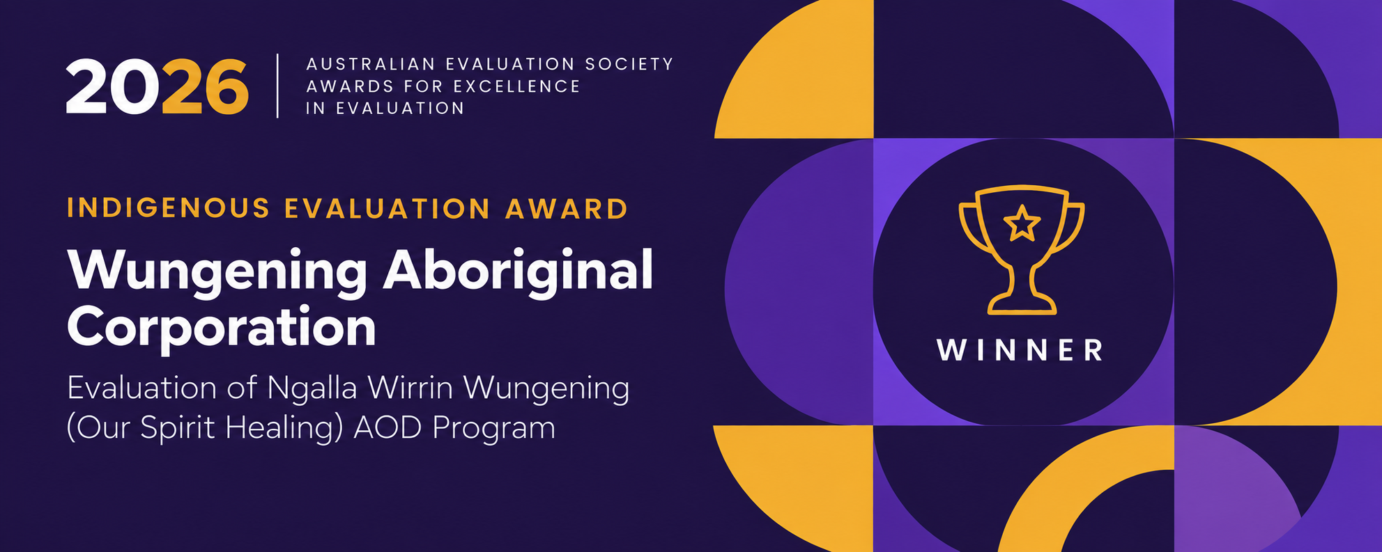 2026 Indigenous Evaluation Award awarded to Wungening Aboriginal Corporation