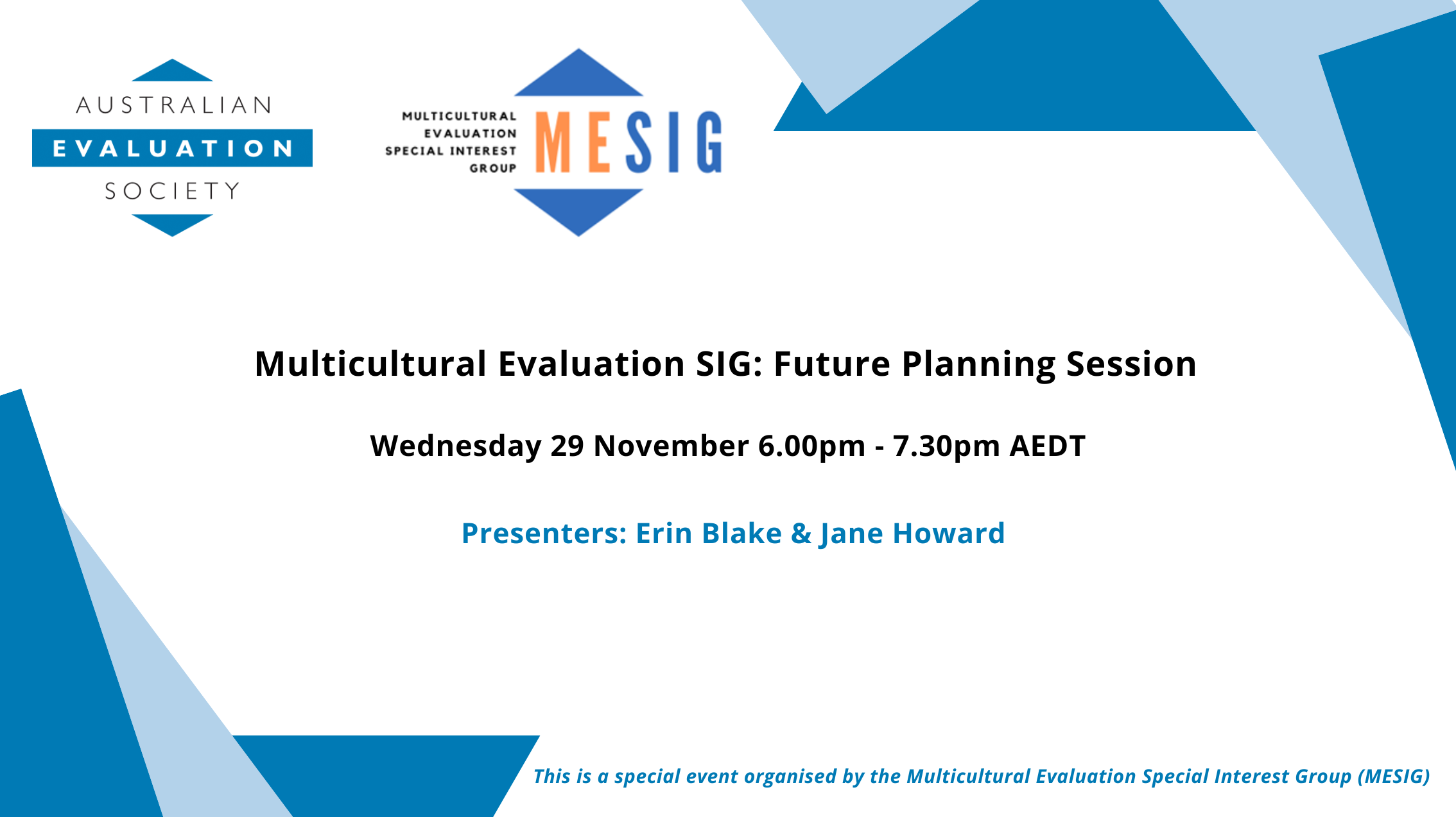 Multicultural Evaluation SIG Future Planning Session