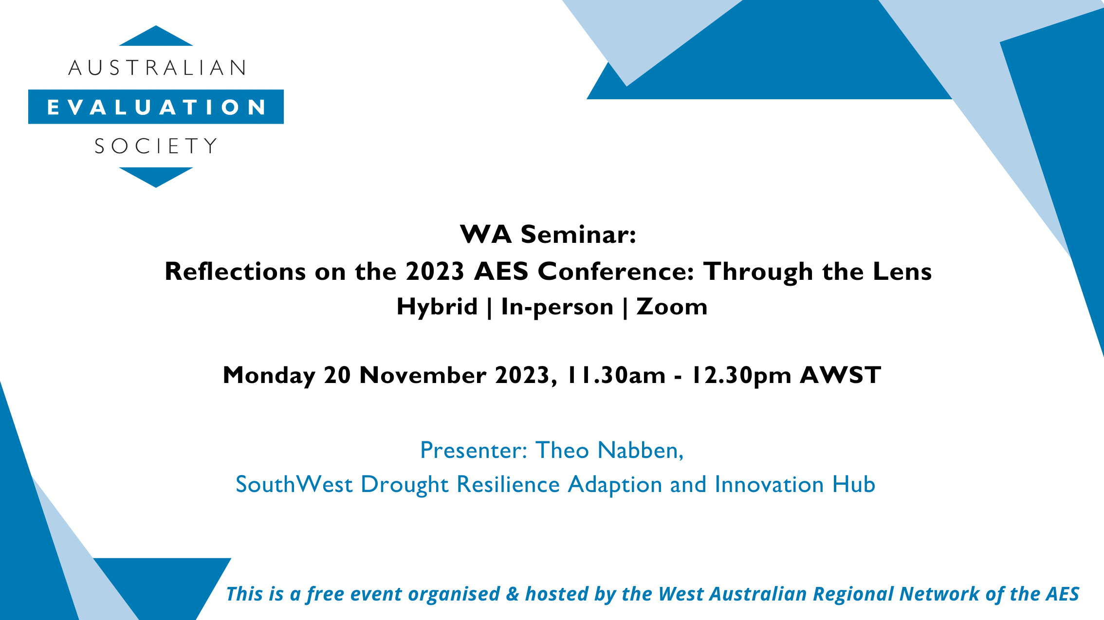 WA Seminar: Reflections on the 2023 AES Conference: Through the Lens